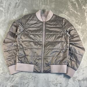Lululemon Non-Stop Bomber Jacket Reversible Dark Chrome Swift Woven Womens 8